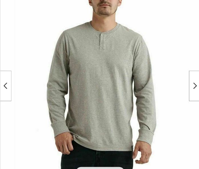 LUCKY BRAND HENLEY VERY SOFT LONG SLEEVE SHIRT (GRAY MEDIUM) NWT Unisex