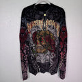 Christian Audigier Y2K Shirt Men Medium Thermal Skull Rose Rhinestone Tattoo NEW Unisex
