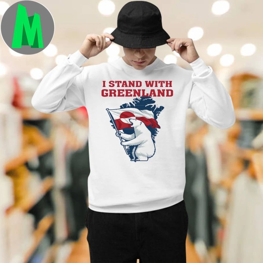 I Stand With Greenland Flag Bear Support Greenlanders Unisex