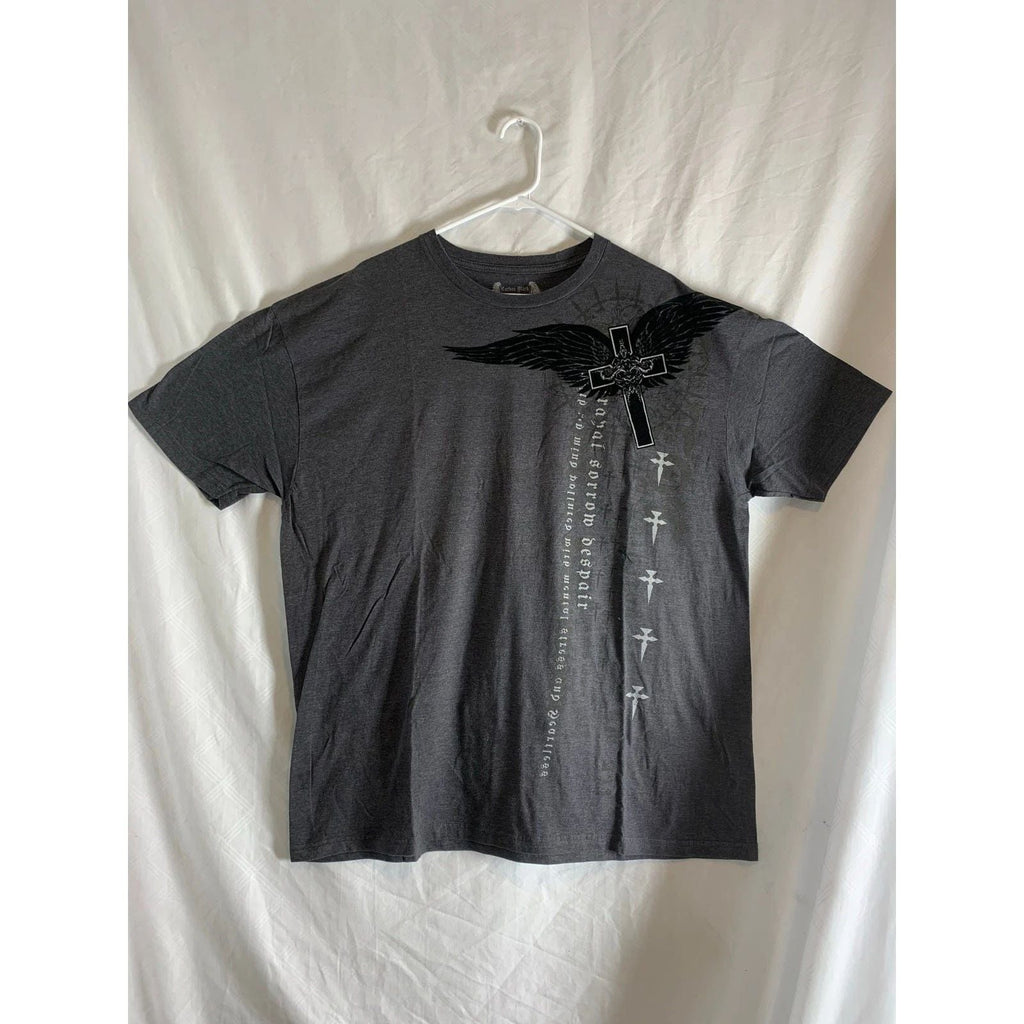 Carbon Dark Collection Cross-Wing Graphic Tee, XXL streetwear style Unisex