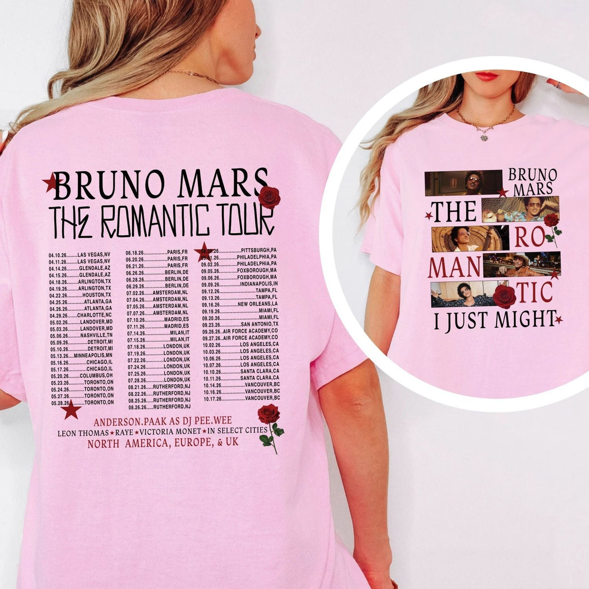Bruno Romantic Tour 2026 Shirt, Graphic Unisex Concert Fan Aesthetic Tee Unisex