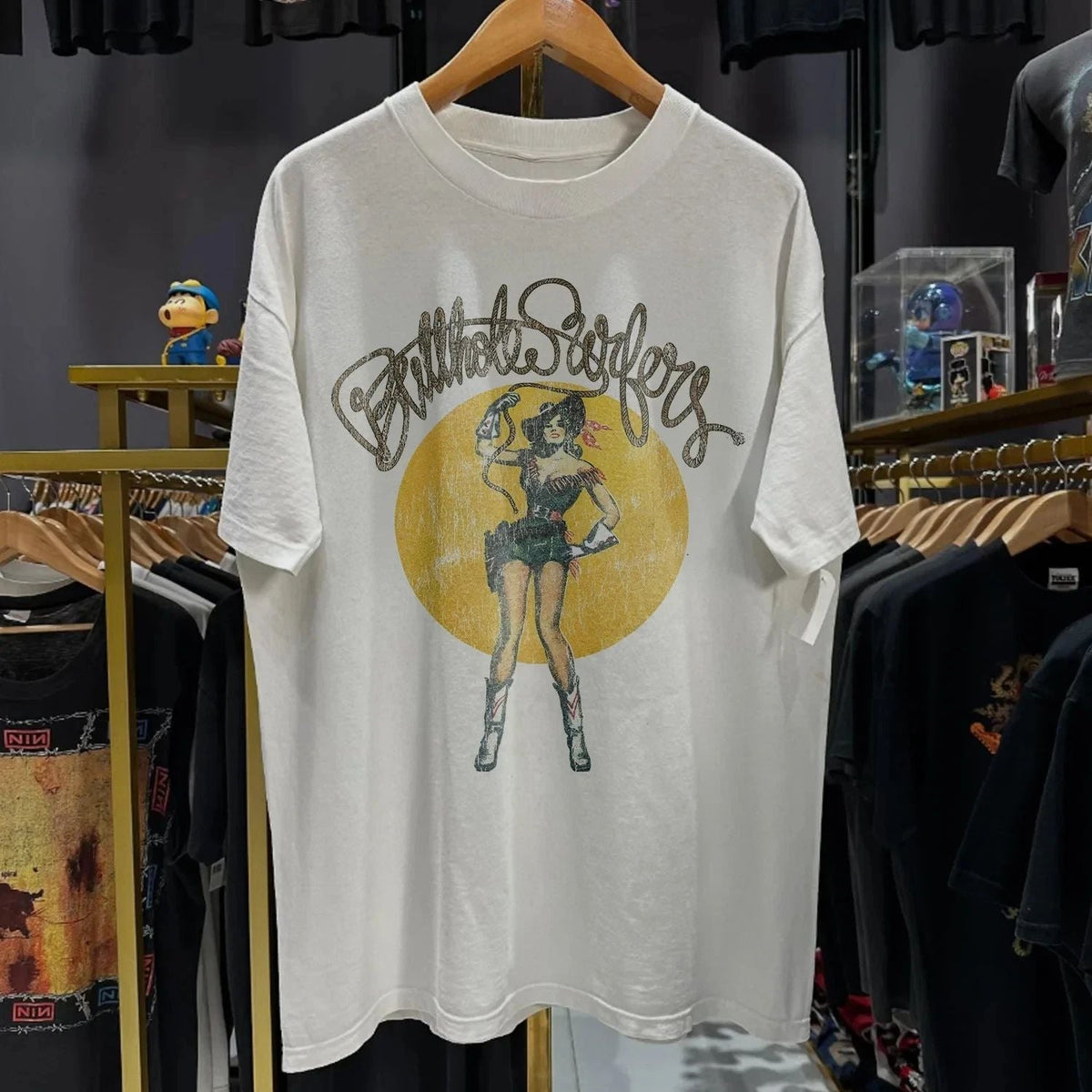 88' BUTTHOLE SURFERS 'COWGIRL' white color reprint shirt AN56171 Unisex