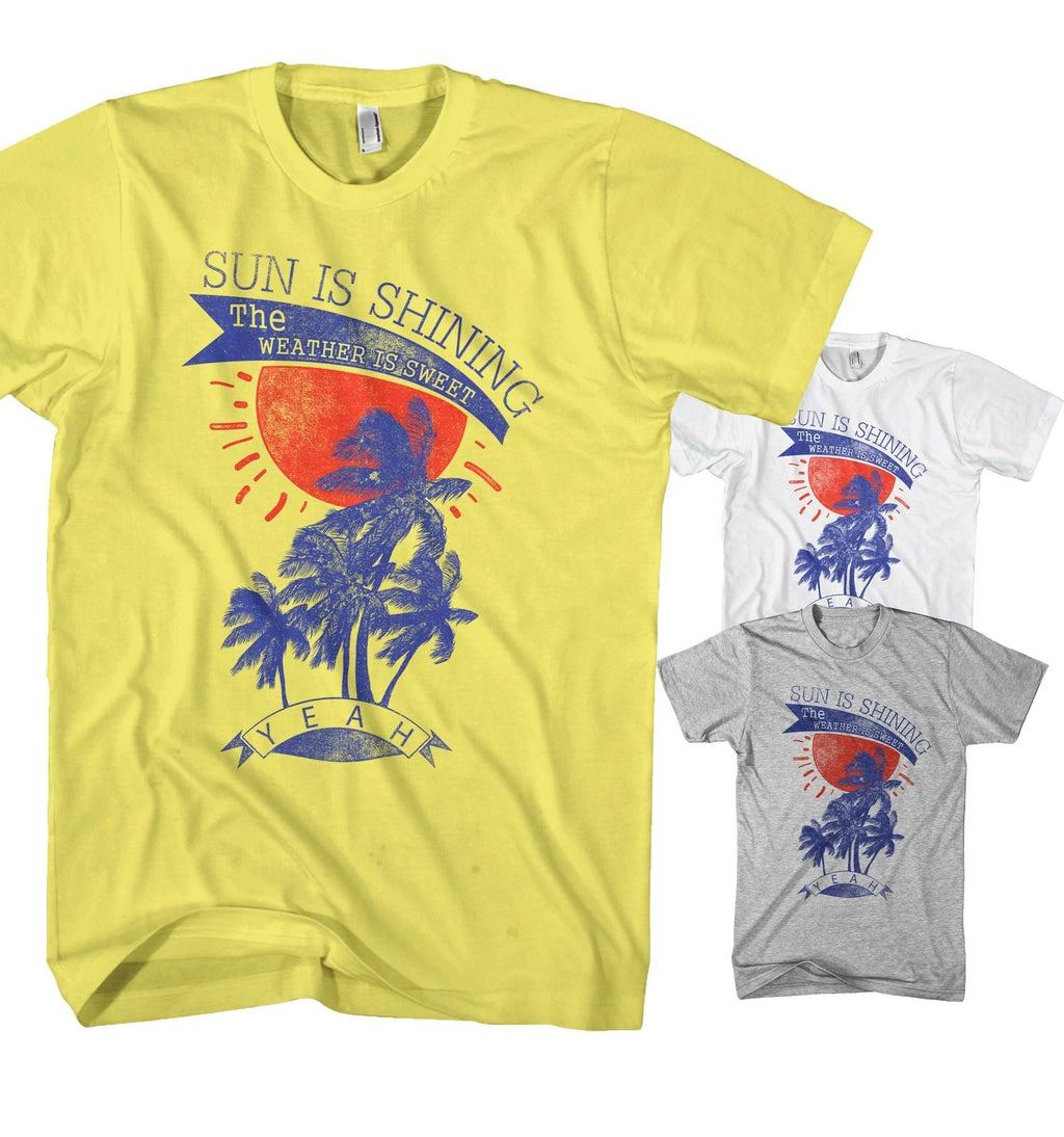 Sun is Shining Summer Beach Palm Trees Surfing Mens SIS9720 Unisex