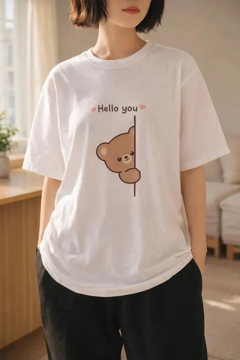 Peekaboo Bear | Kawaii Animal Graphic Tee Unisex