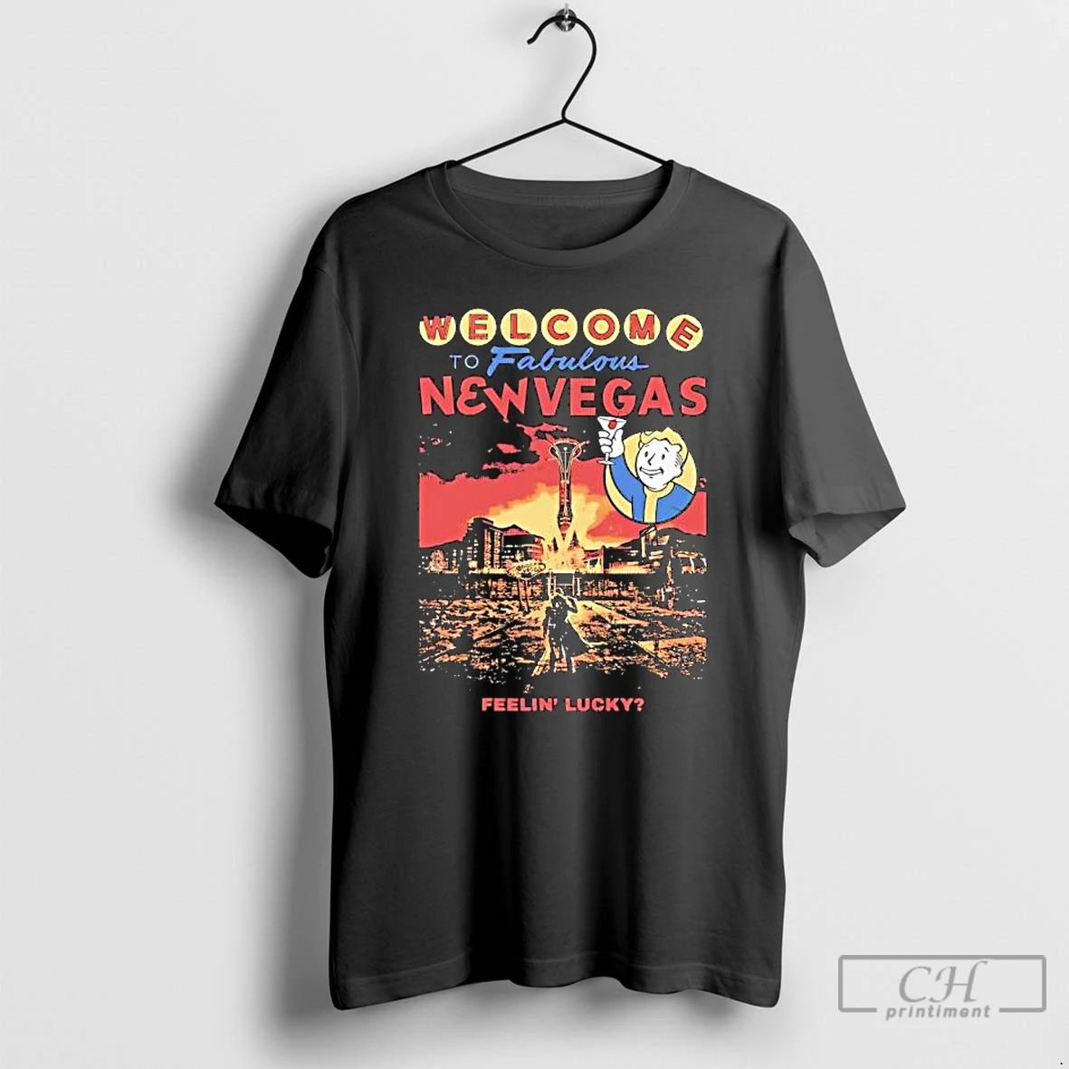 Premium Welcome To Fabulous New Vegas Feelin Lucky Graphic T Shirts Unisex