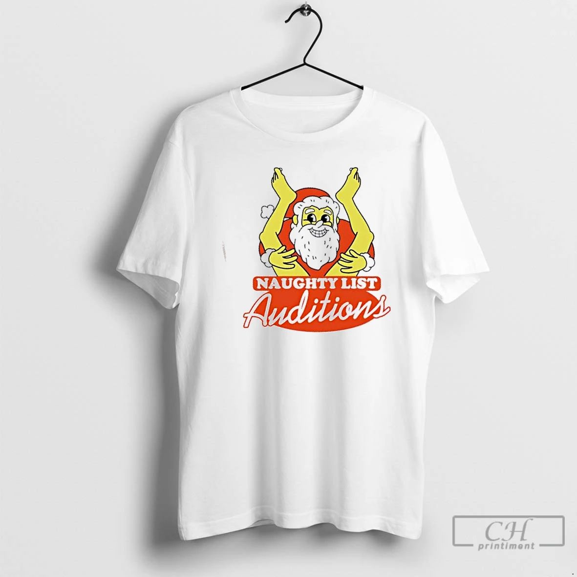 Premium Naughty List Auditions Santa Claus Christmas T Shirts Unisex
