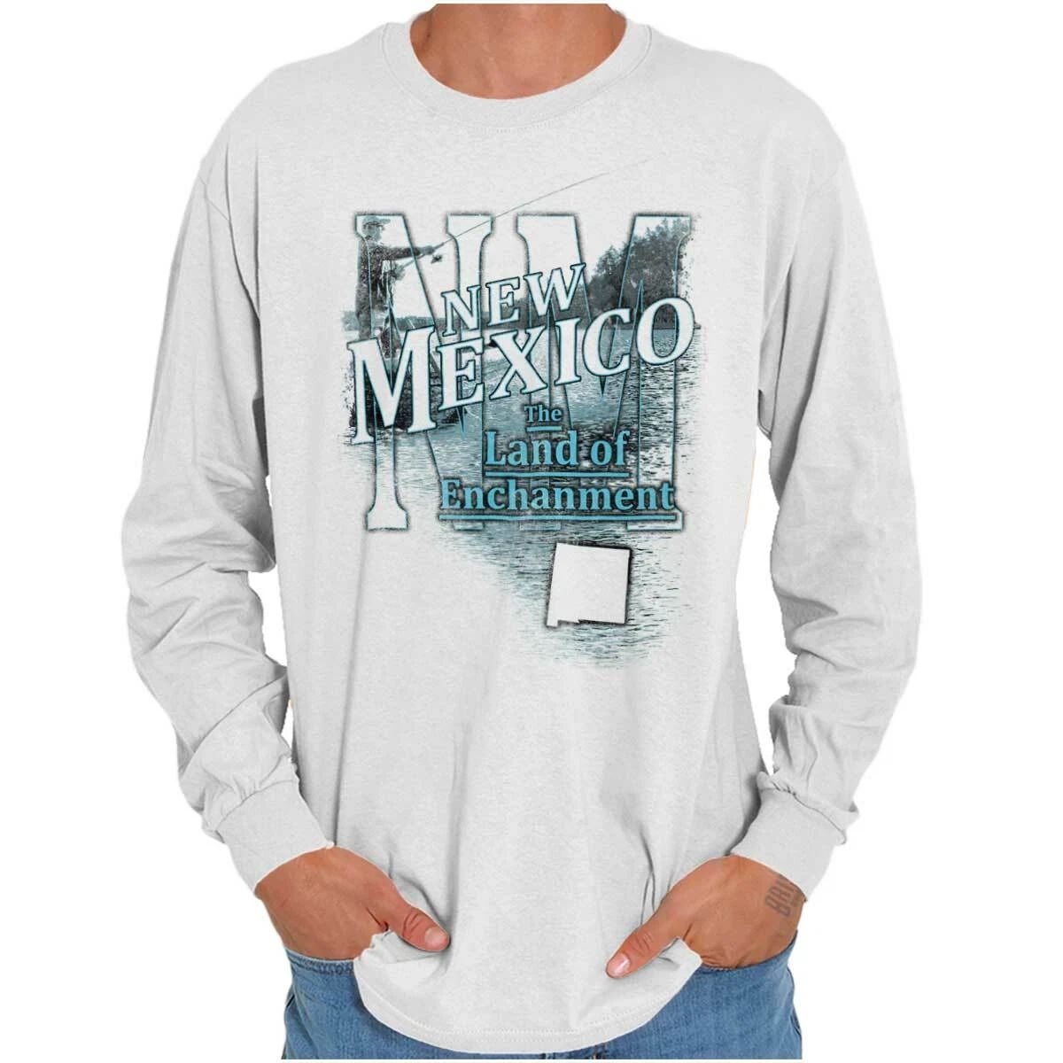 New Mexico Fishing Souvenir Travel NM Tourist Long Sleeve Tshirt Tee for Adults Unisex