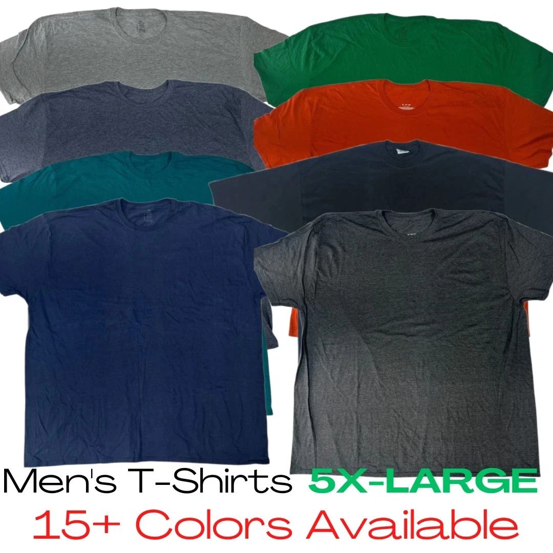MEN'S BIG AND TALL 5XL SHORT SLEEVE TEE BLANK COTTON T SHIRTS HIGH QUALITY ✔️✔️ Unisex