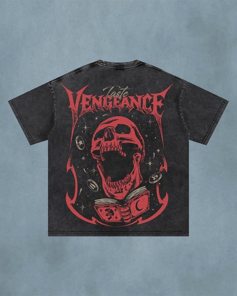 OSRS Vengeance Oversized Acid Wash Tee Old School Game - Free Shipping US Unisex