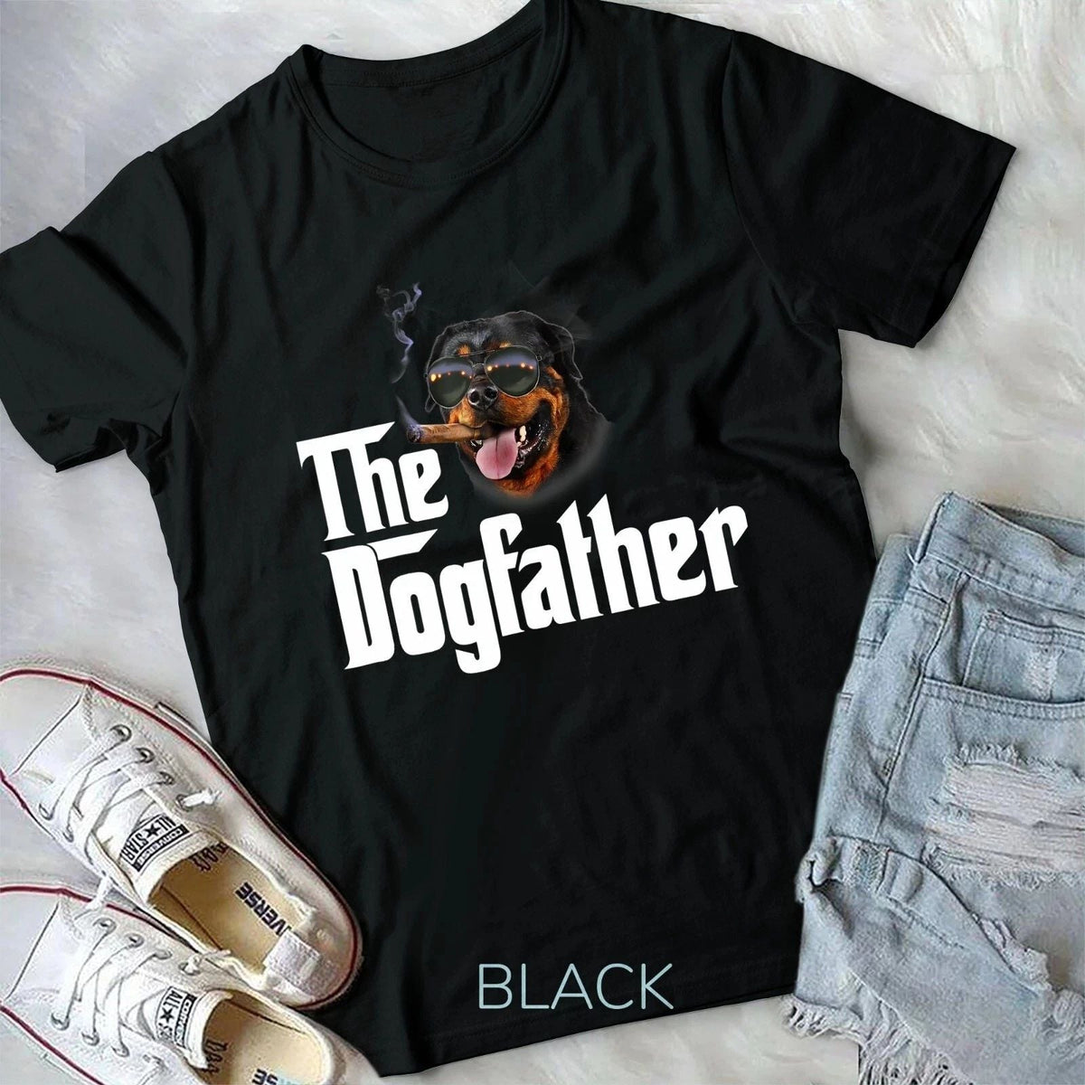 Mens The Dogfather Rottweiler Funny Dog Owner Gift Dog Lover Unisex Unisex
