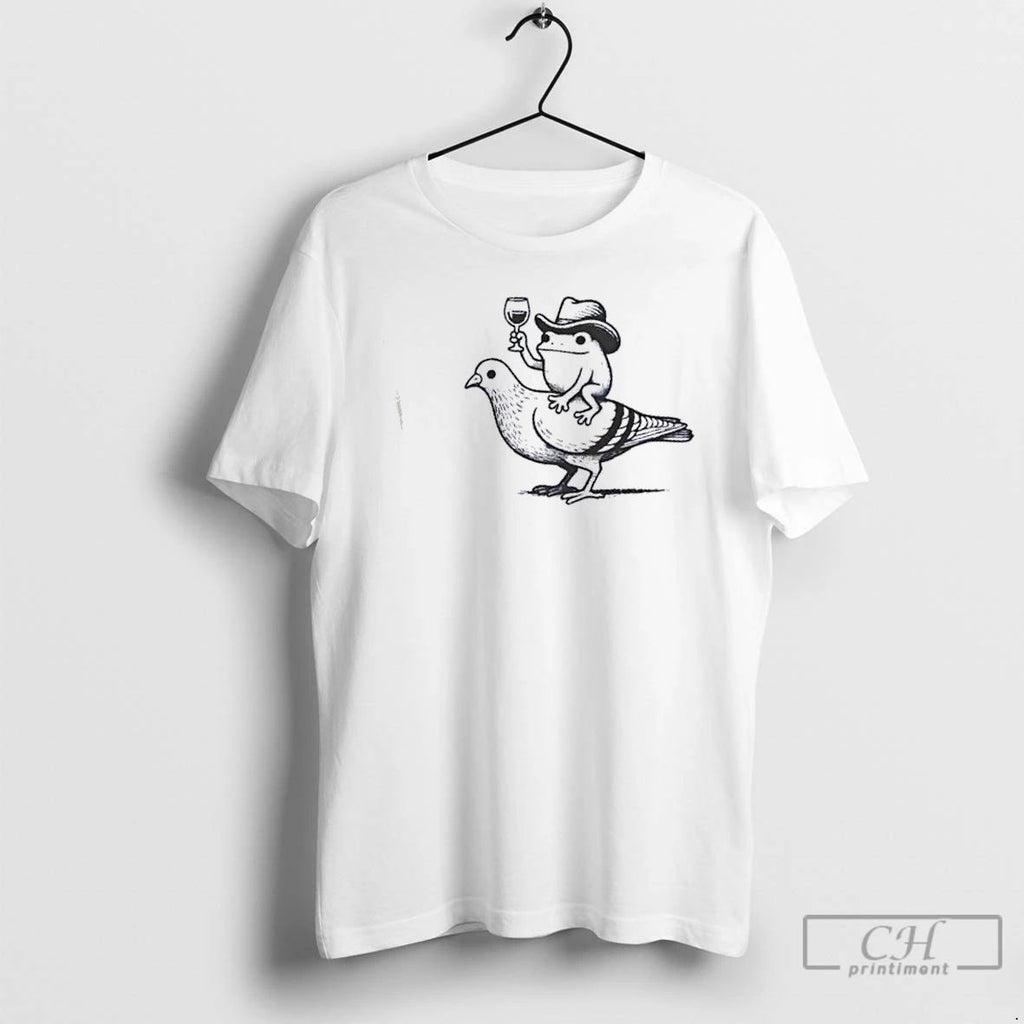 Classic Frog Cheers Cowboy Drink Wine T Shirts Unisex