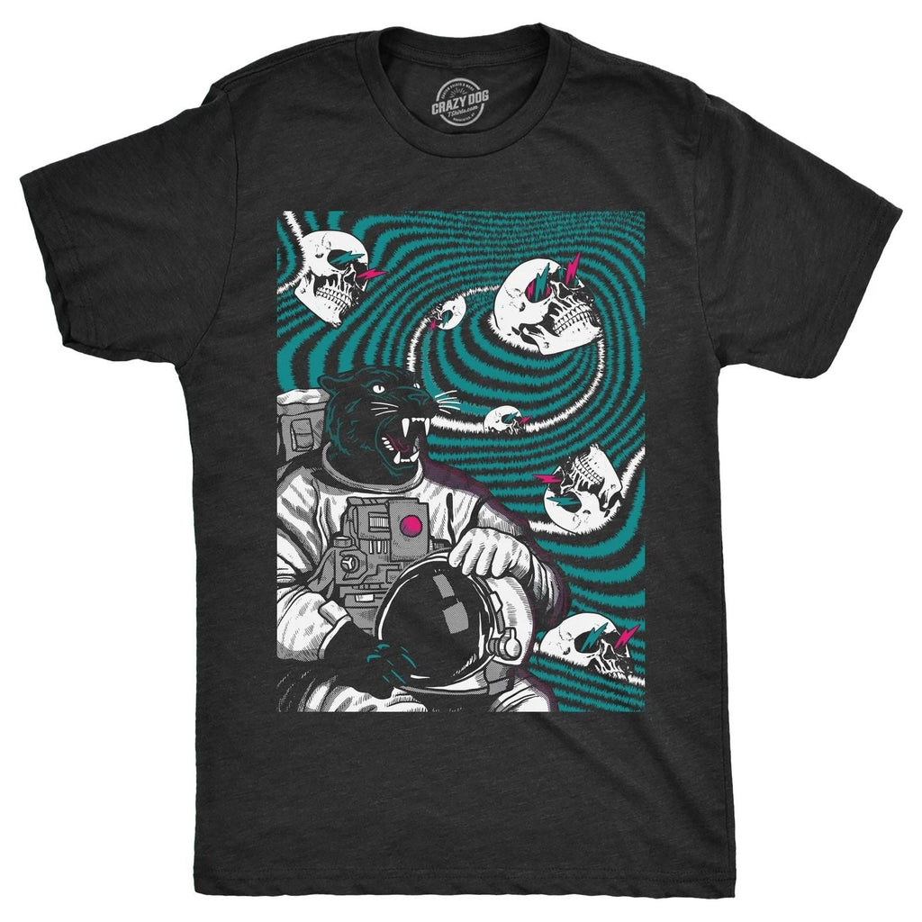 Mens Funny T Shirts Panther Astronaut Sarcastic Space Graphic Novelty Tee for Unisex