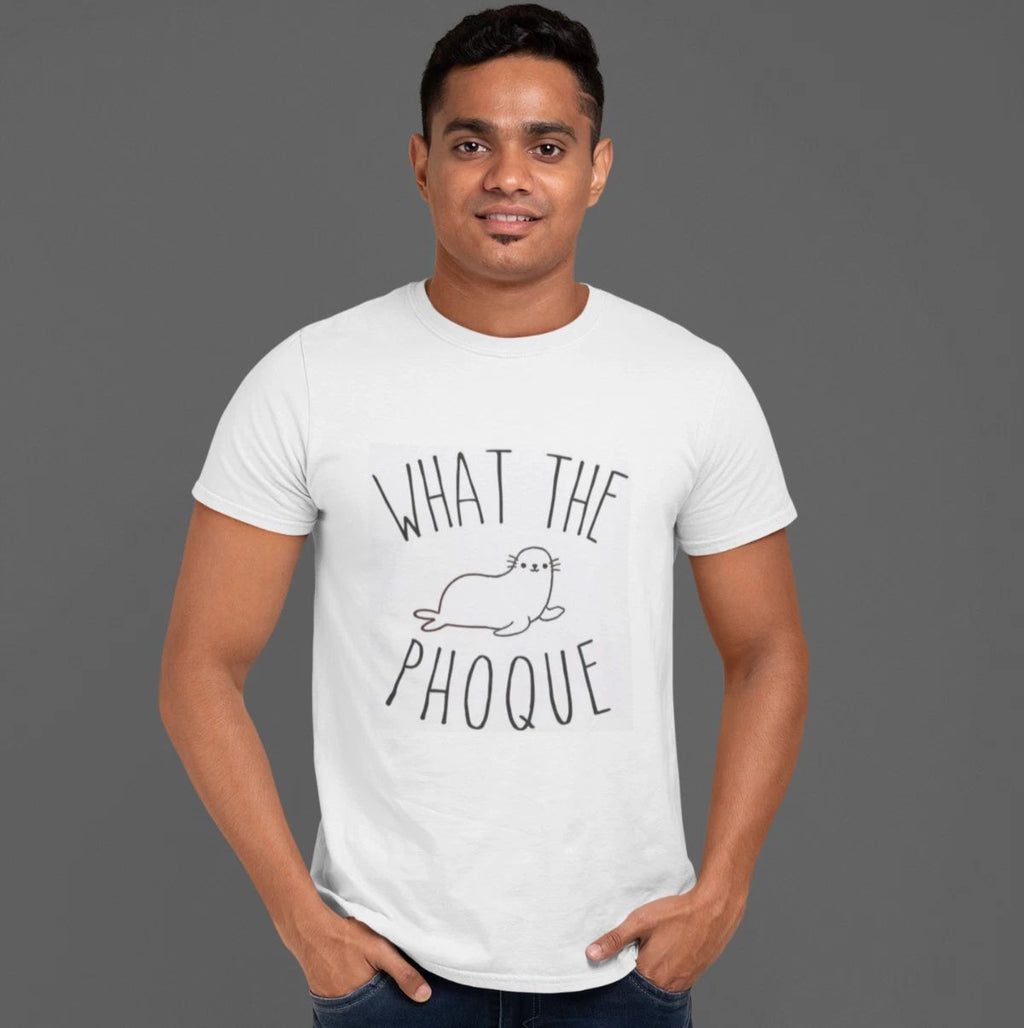 Men's Short Sleeve White, WHAT THE PHOQUE Unisex