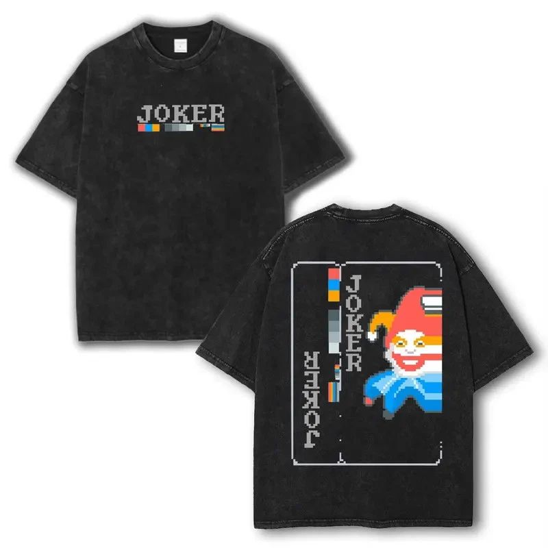 Balatro Misprint Joker Pixel Washed 2 sided printed , Menswear Tops shirt Unisex