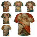 3D Print Women Men Short Sleeve Casual Tee Tops Greek Mythology Trendy Unisex