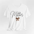 Mother Leopard Bow | Script Mom Tee, Animal Print Ribbon Design Unisex