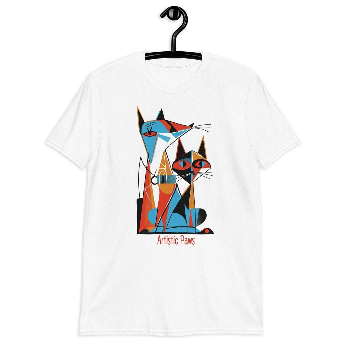 Artistic Paws Cat Modern Cat Lover Tee Abstract Cat Graphic Shirt #32 Unisex