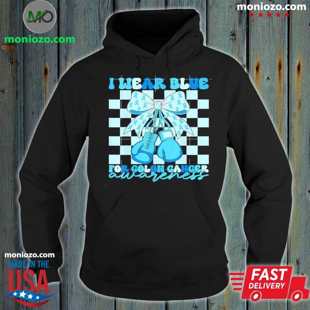 Original I Wear Blue for Colon Awareness Coquette Boxing Gloves Shirt Unisex
