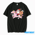 Santa Riding Pink Unicorn Christmas Night Tshirts Sweater Unisex