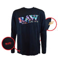 RAW LOGO TIE DIE LONG SLEEVE CREW NECK SHIRT Unisex