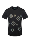 Men's Italian fashion Short Sleeves black designed Diamond rhinestone Unisex