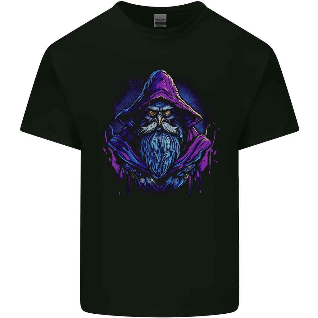 A Fantasy Wizard Owl Mens Cotton Tee Top Unisex