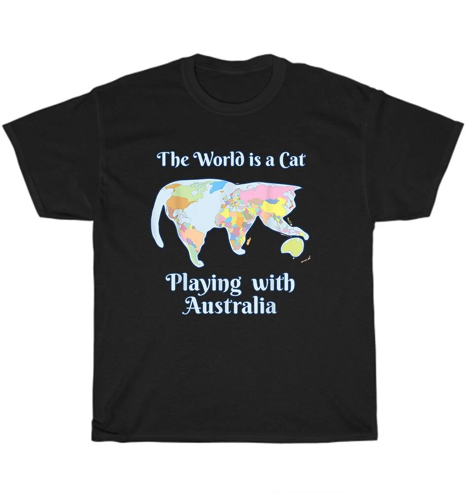 Funny World is a Cat Playing Map Travel Countries Kitten Pet Lover Gift Unisex