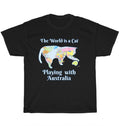 Funny World is a Cat Playing Map Travel Countries Kitten Pet Lover Gift Unisex