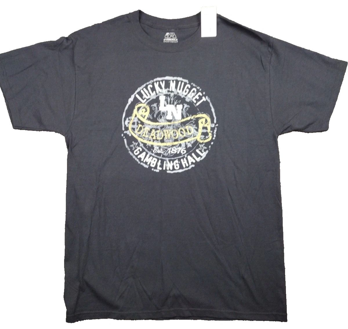 NWT J America Lucky Nugget Gambling Hall Deadwood SD Mens LG t shirt Travel Tee Unisex