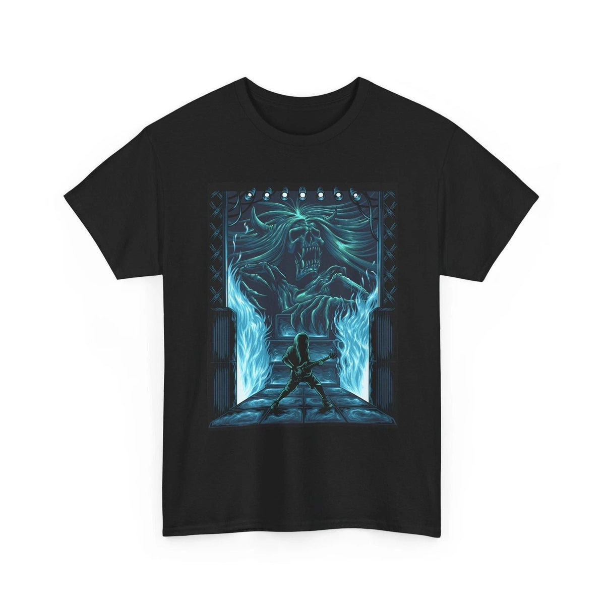 Skeleton Fire Demon | Fantasy Battle, Neon Blue, Cool , Fun Gift Unisex