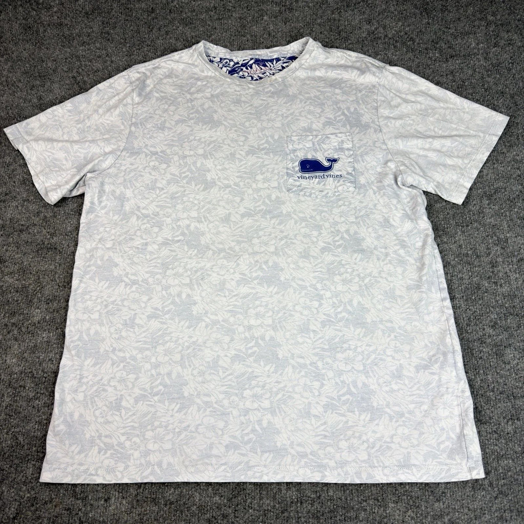 Vineyard Vines T Shirt Men L Blue Pocket Beach Graphic Print Crew Short Sleeve Unisex