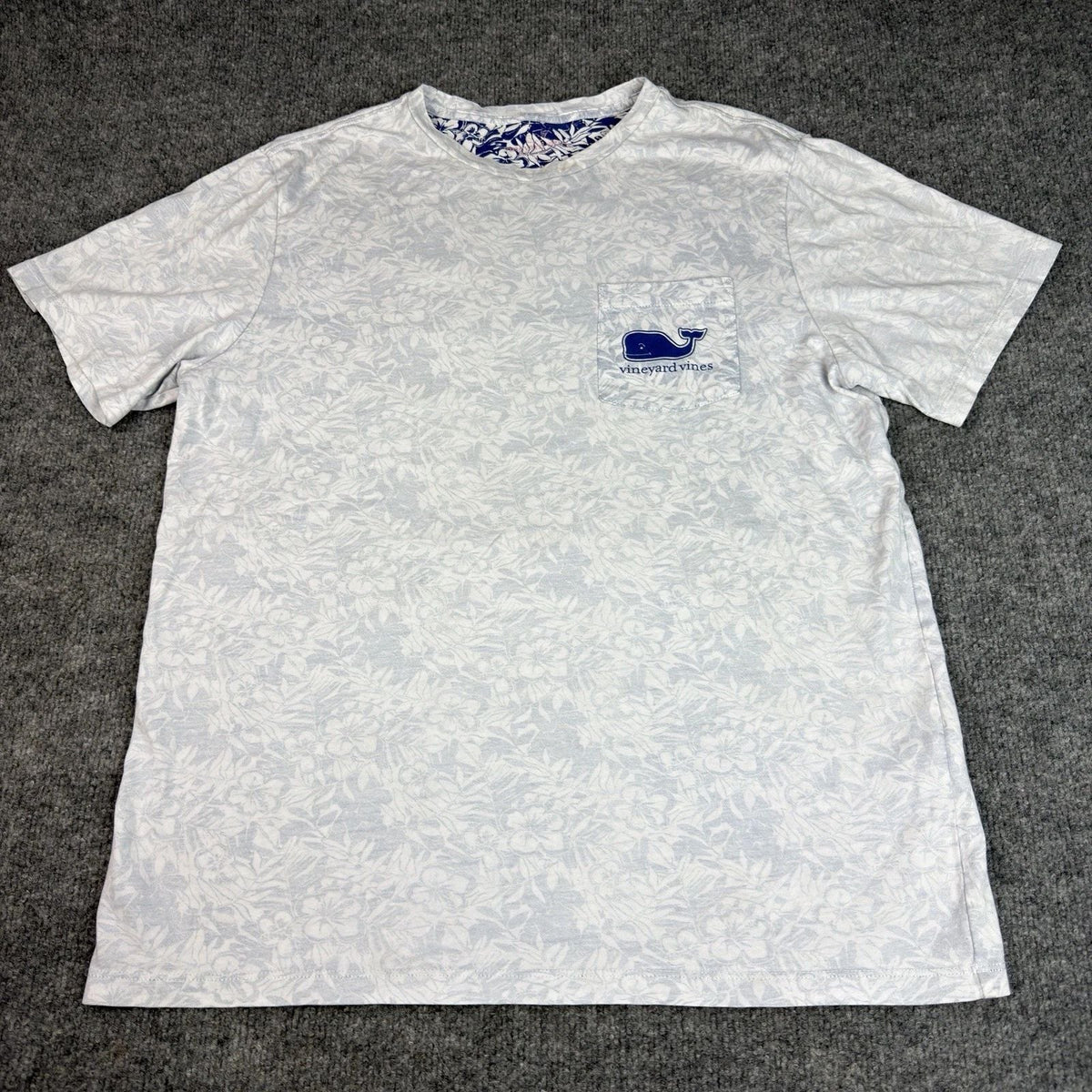 Vineyard Vines T Shirt Men L Blue Pocket Beach Graphic Print Crew Short Sleeve Unisex