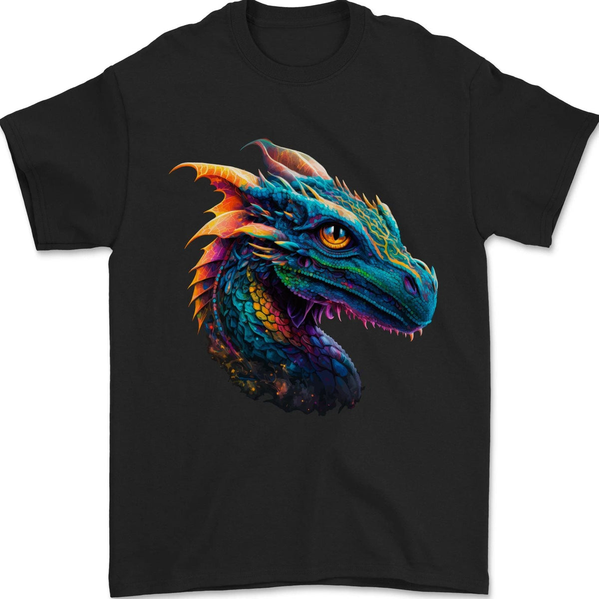 A Fantasy Colourful Dragon Mens 100% Cotton Unisex