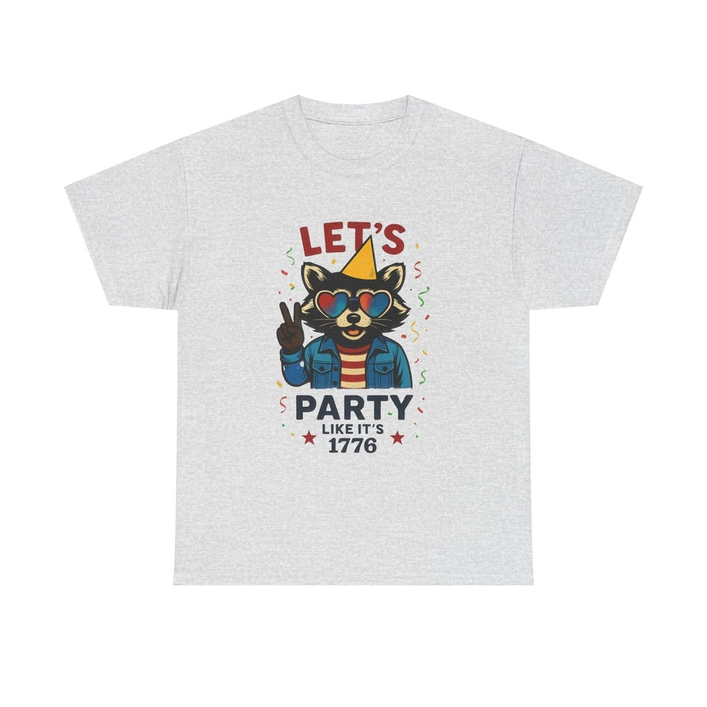 Celebrate Freedom Unisex Heavy Cotton Tee | Vintage Party Raccoon Animal Design Unisex