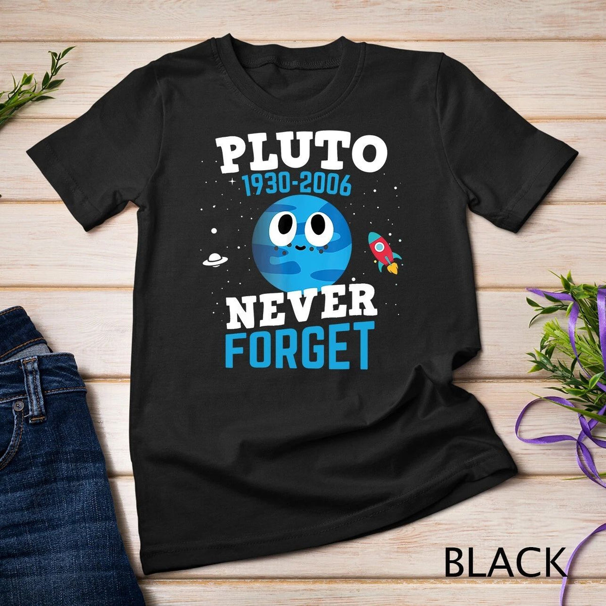 Pluto Never Forget Shirt Astronomy Science Space Geek Shirt Unisex Unisex