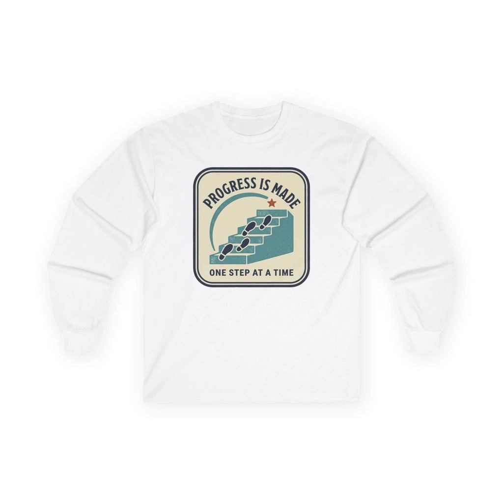 Progress Is Made Steps Graphic | Motivational, Retro Unisex