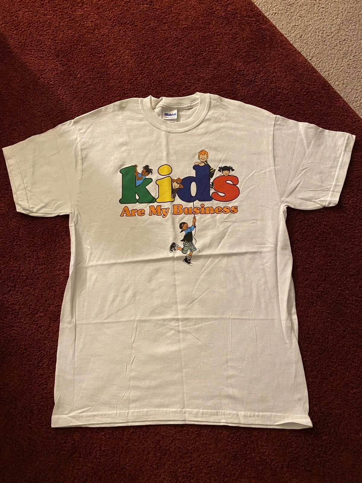 vintage white aesthetic hipster graphic “kids Are My Business” Medium Unisex