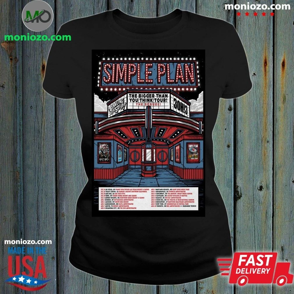 Simple Plan The Bigger Than You Think 2026 Shows Poster Shirt Unisex