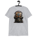 Cyborg Skull with Headset Graphic Print Futuristic Men's Tee Unisex