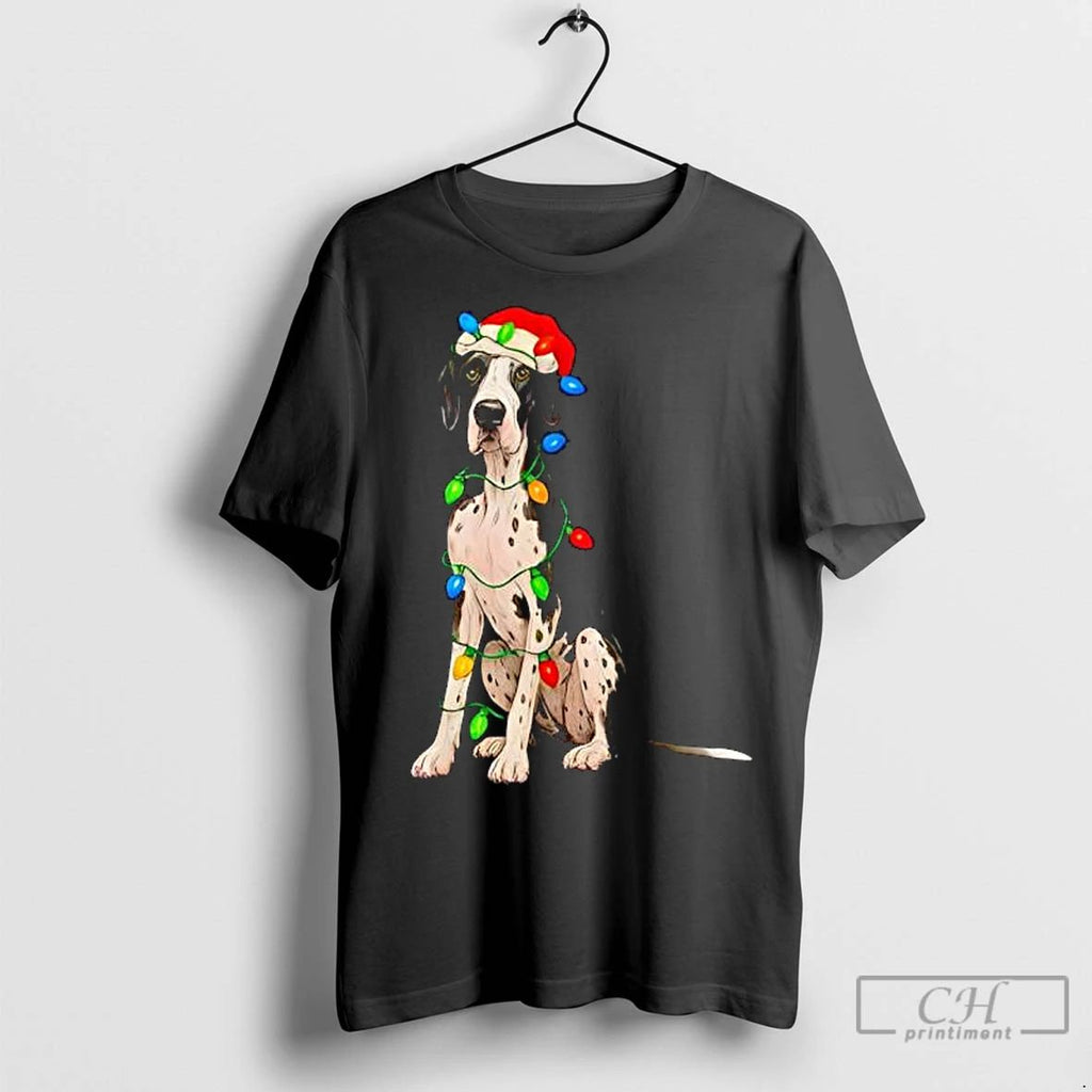Premium Great Dane Christmas Lights Dog Lover Xmas Pajama Unisex
