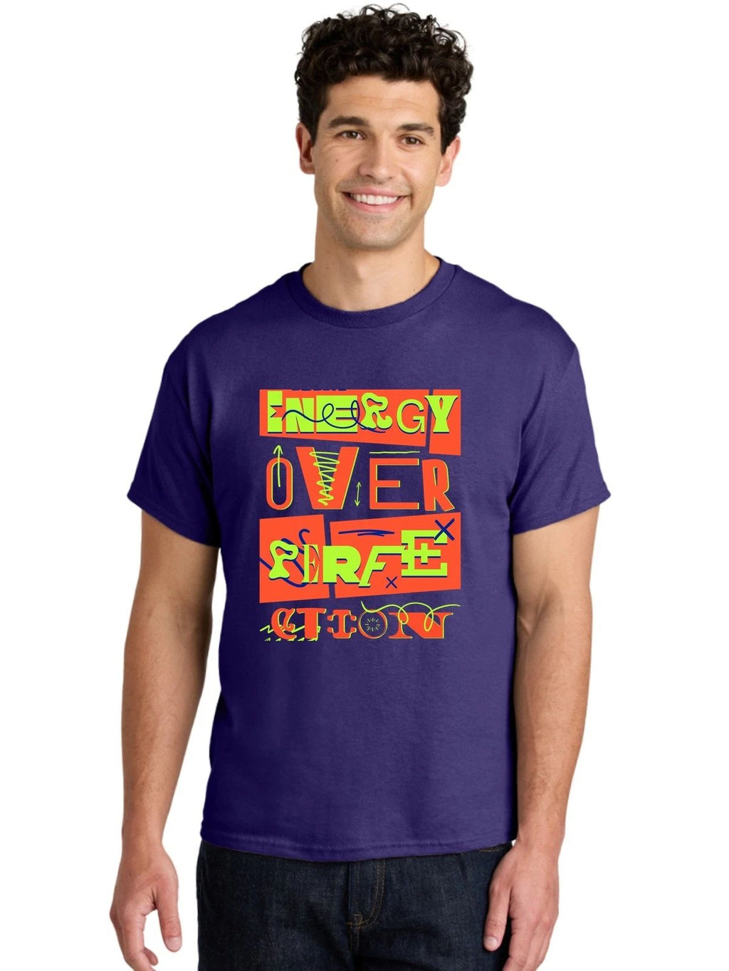 Energy-Over-Surf-Etc Mens Graphic Tee,100% Cotton,Casual Summer Wear Unisex