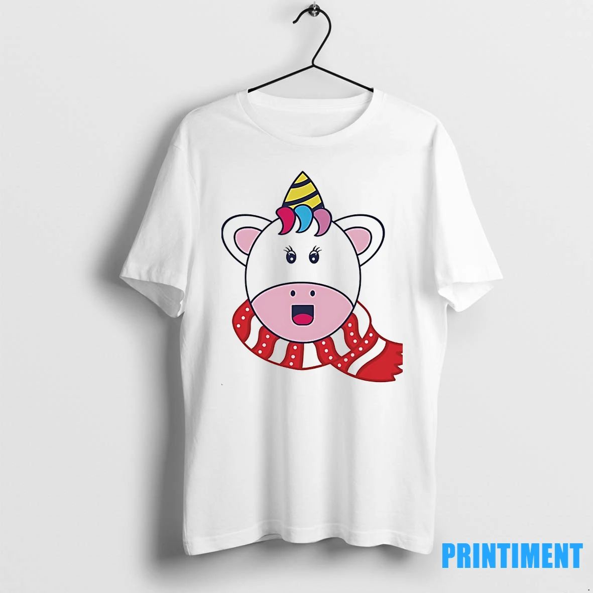 Unicorn Scarf Happy Holiday Winter Christmas Tshirts Sweater Unisex
