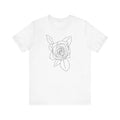 Unisex Minimalist Rose Shirt Flower Floral Line Drawing Art Tee Simple Unisex