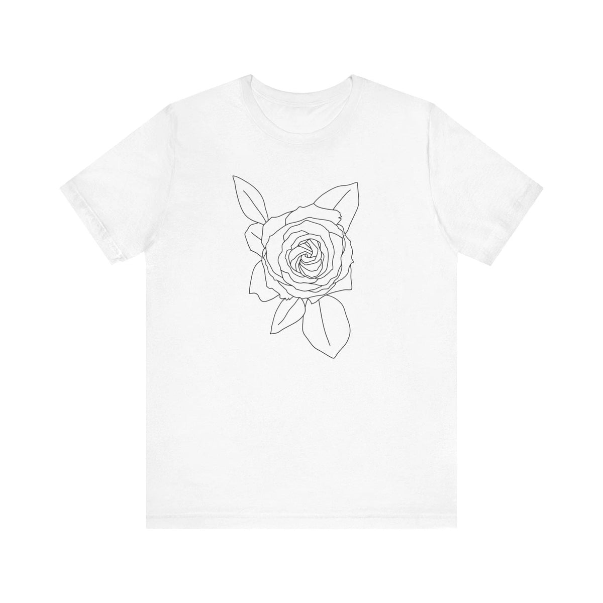 Unisex Minimalist Rose Shirt Flower Floral Line Drawing Art Tee Simple Unisex