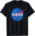 NASA TShirt Black Round Blue Logo S M XL Science Museum Unisex