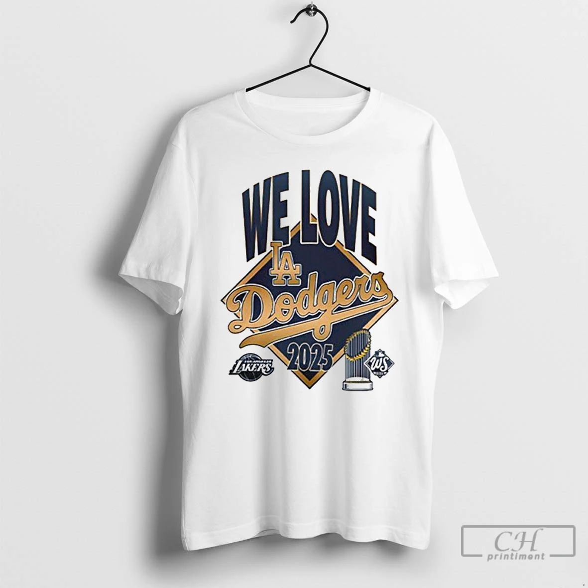 Premium Los Angeles Lakers Celebrated The Champs Dodgers 2025 World Series T Shirts Unisex