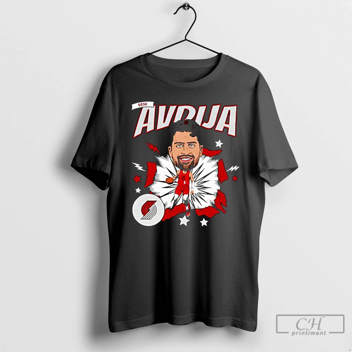 Premium Deni Avdija Portland Trail Blazers Caricature Christmas T Shirts Unisex