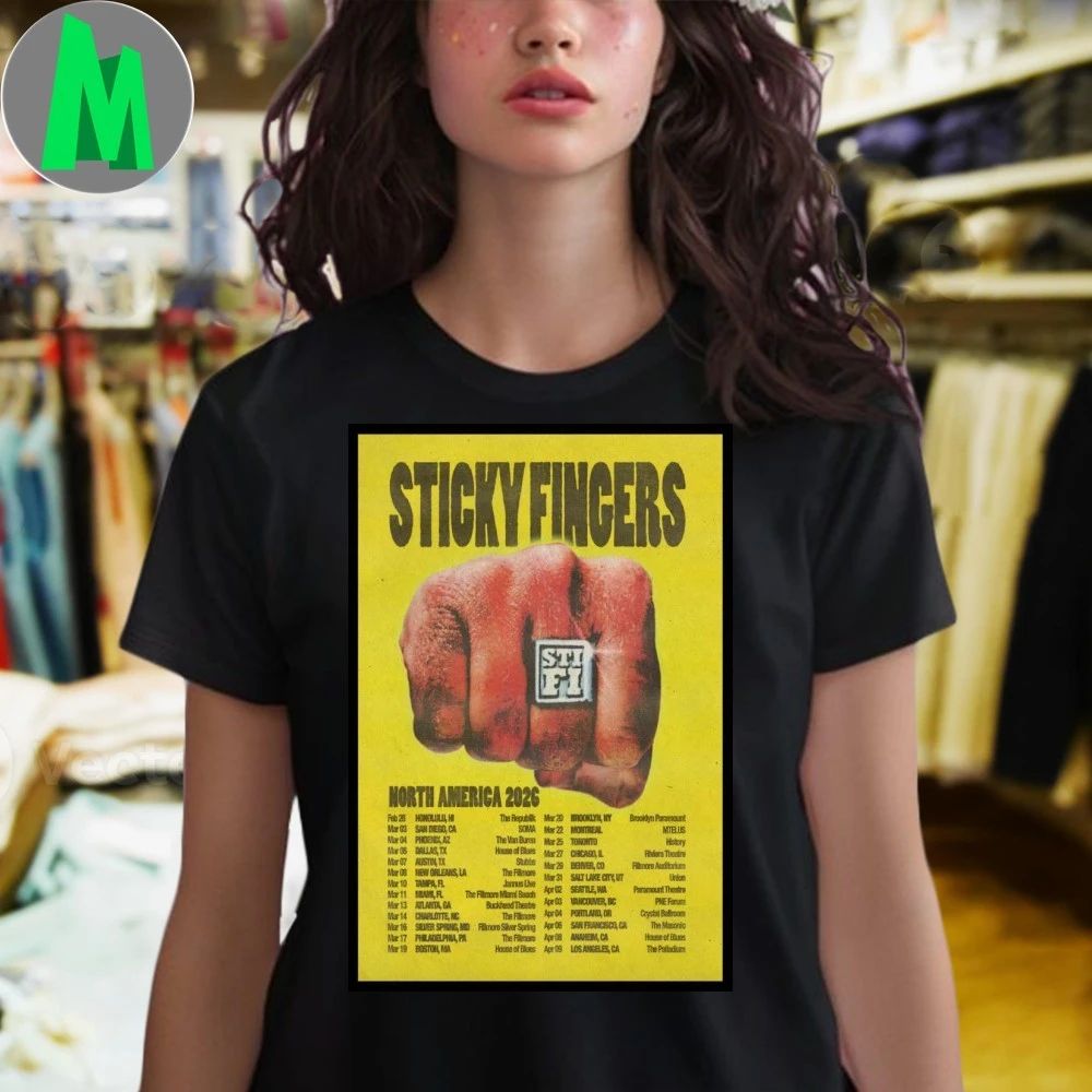Original Sticky Fingers North America 2026 Tour Poster Shirt Unisex