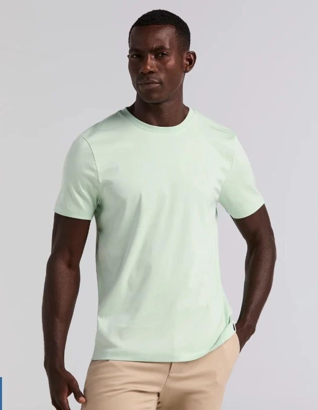 Perry Ellis Men's Cool Interlock Crew Neck Short Sleeve Tee SILT GREEN - LARGE Unisex