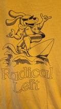 Yellow "Radical Left" Surfing Waves Graphic Unisex Size XL Unisex